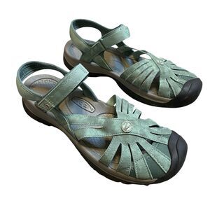 KEEN Rose Sandals Women 10M EU 40.5 Green Adjustable Straps Cushioned Hiking